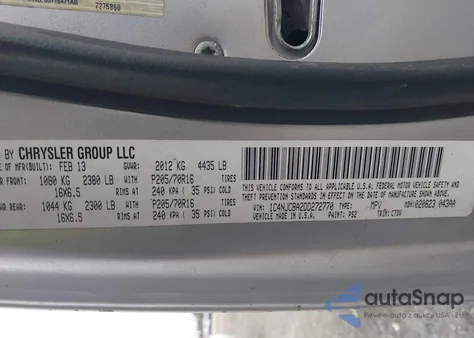 2013 Jeep Compass Sport из США, поврежденный, VIN 1C4NJCBA2DD272770